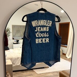 Wrangler x Coors Blue Denim Vest with Embroidery